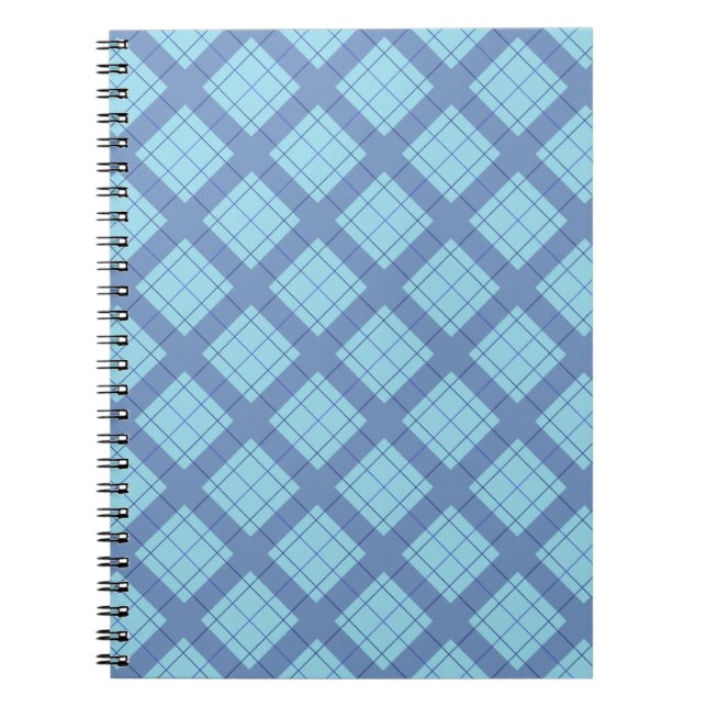 Variation Blue Kariert Notizblock (Vorderseite)