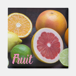 Variation von Zitrusorange, Limon, Mandarin, Magnet