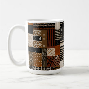 Variationen afrikanischer Motive in Erdtönen Kaffeetasse