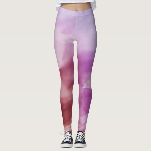 Variationen von Lila Wasserfarben Leggings (Vorderseite)