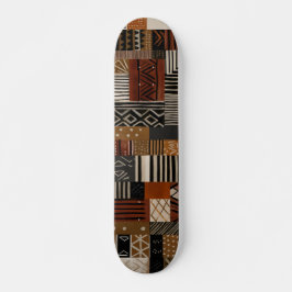 Variations of African motifs in earth tones Skateboard