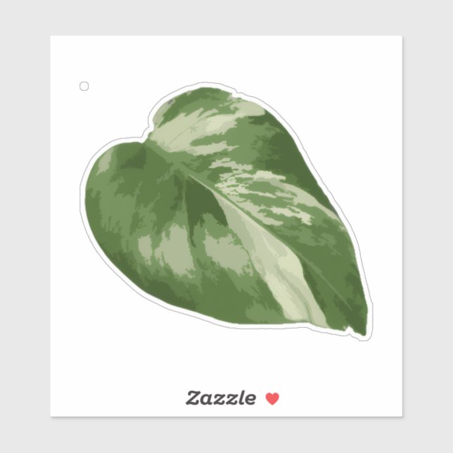 Variegated Monstera Sticker – Clear Cut Leaf (Blatt)