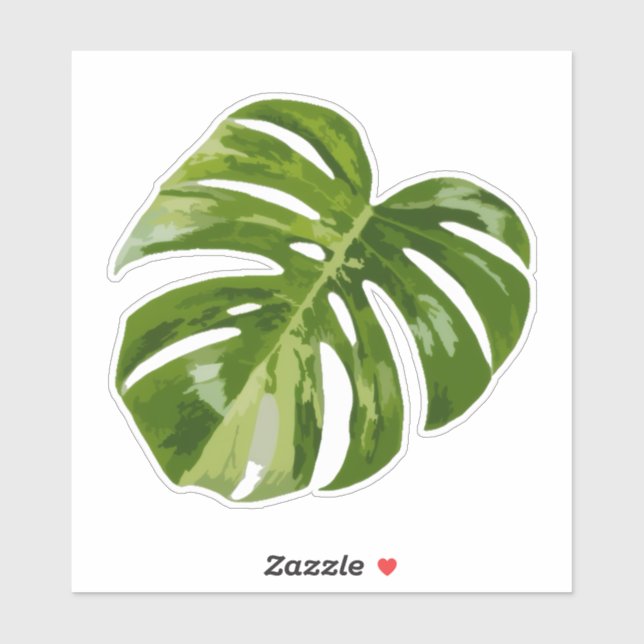 Variegated Monstera Sticker – Clear Cut Leaf (Blatt)