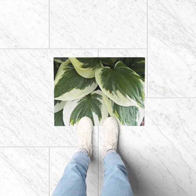Variegierte Hosta Pflanze Floral Fußmatte (Indoor)