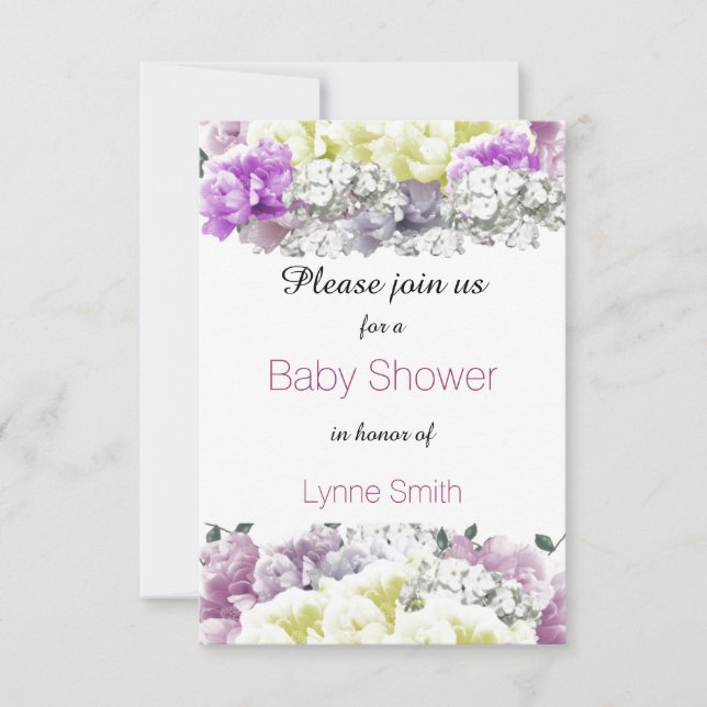 Variety Floral Bouquet Baby Dusche Einladung (Vorderseite)