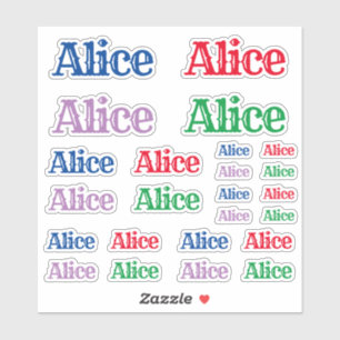 Variety of Sizes of the Name Alice Aufkleber