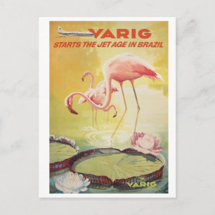 Varig Vintage Poster für Brazil Postkarte