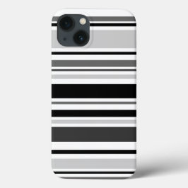 Variierte graue, schwarze, weiße Streifen Case-Mate iPhone Hülle
