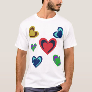Variierte Minimalistische Herzen T-Shirt