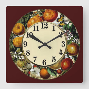 Various Fruits Quadratische Wanduhr