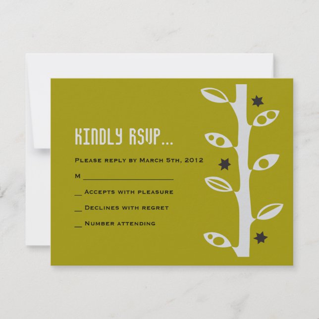 VARIOUS VINES Bar Bat Mitzvah Reply RSVP Card Karte (Vorderseite)