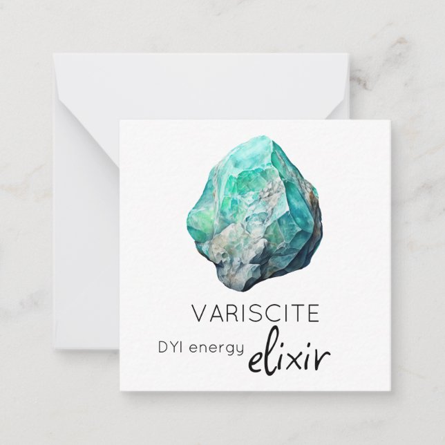 *~* Variscite Elixir Stone AP64 Flachnotiskarte Mitteilungskarte (Vorderseite)