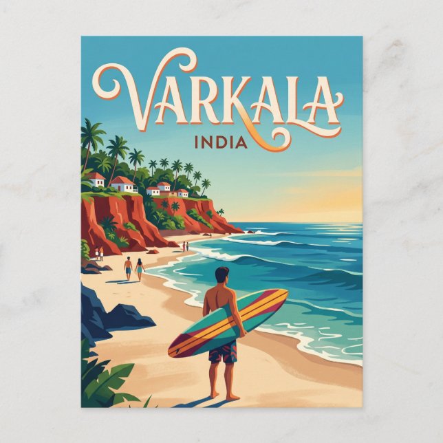 Varkala Beach Indien Postkarte (Vorderseite)