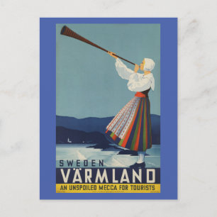 Värmland Schweden - Vintage Reise Postkarte