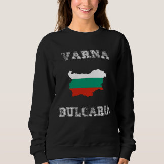 Varna Bulgaria Vintage Bulgaria Flag Map Sweatshirt
