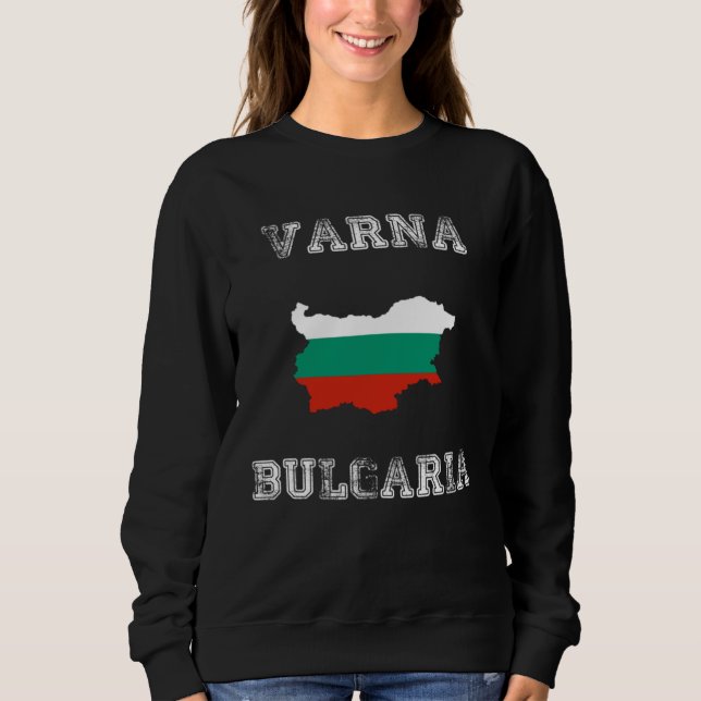 Varna Bulgaria Vintage Bulgaria Flag Map Sweatshirt (Vorderseite)