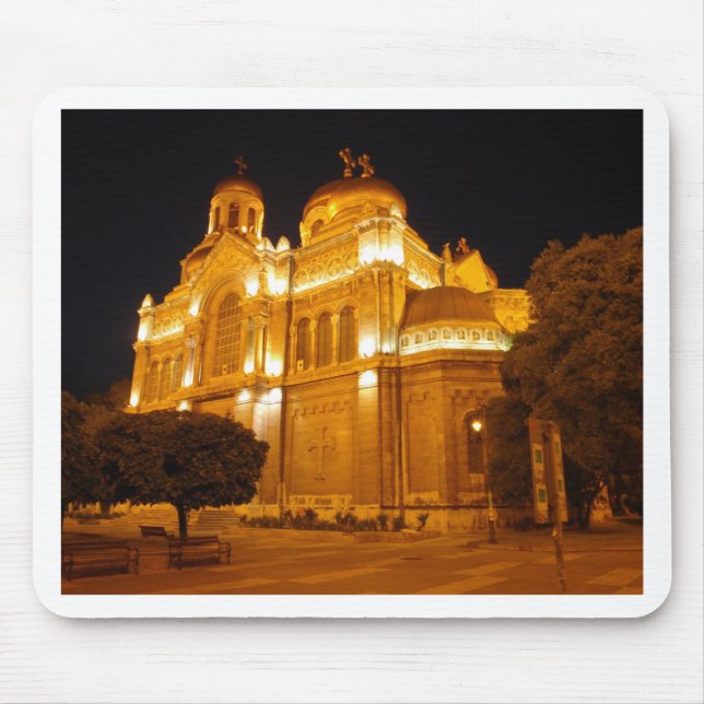 Varna Kathedrale am Abend Mousepad (Vorne)