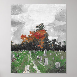 Varney Friedhof, Brunswick Maine, Print Poster