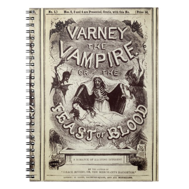 Varney the Vampire (Titelblatt für Veröffentlichun Notizblock (Vorderseite)