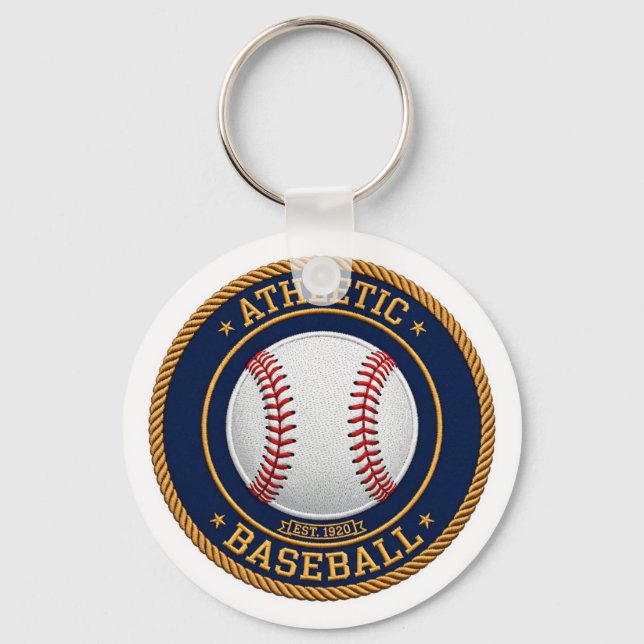 Varsity Baseball Red Stitch Keychain Schlüsselanhänger (Vorderseite)