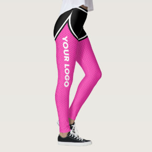 Varsity Basketball Hot Pink Black Shortcut your lo Leggings