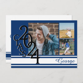 Varsity Blue 2024 Abschluss Tri Foto Einladung