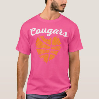Varsity Blues Gold Cougars Heart Basketball - U T-Shirt