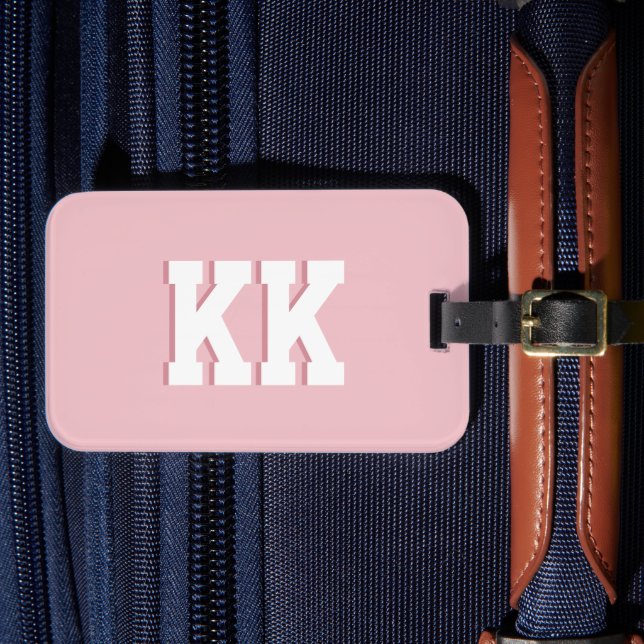 Varsity-Collegiate-Block-Monogrammanfangsbuchstabe Gepäckanhänger (Vorderseite Insitu 4)