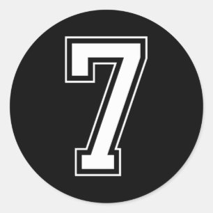 Varsity Jersey Nummer 7 Runder Aufkleber