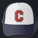Varsity Letter "C" Truckerkappe<br><div class="desc">Letter C Trucker Hat</div>