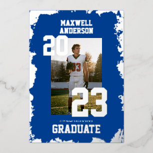 Varsity Navy Sports Graduation Party Einladung