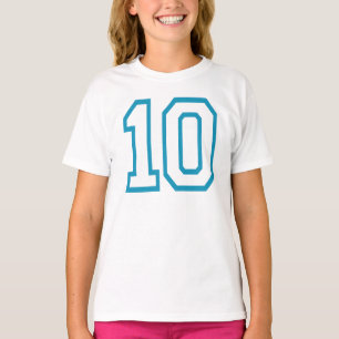 VARSITY Neonblau #10 GEBURTSTAG T-Shirt