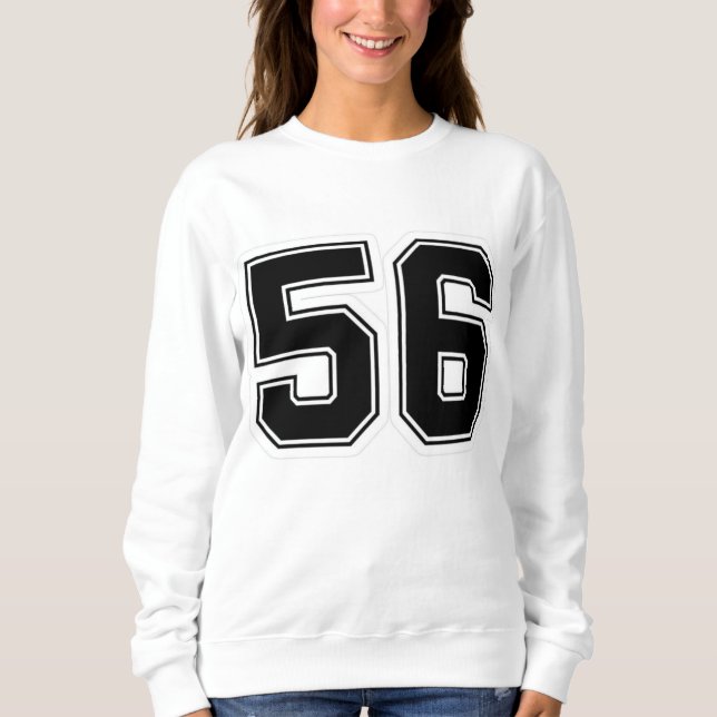 Varsity Nummer 56 Sport-Sweatshirt | Schwarz Bold Sweatshirt (Vorderseite)
