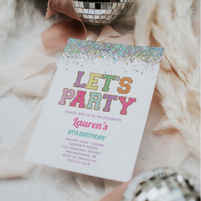 Varsity Patch Letters Birthday Party Einladung (Von Creator hochgeladen)