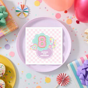 Varsity-Prep-Academy-Pastell-Patch 8. Geburtstag Serviette