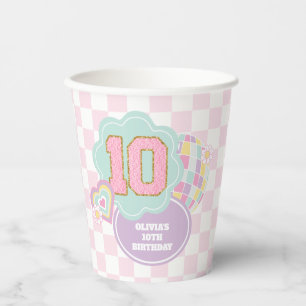 Varsity-preppy-pastell-fleck 10. Geburtstag Pappbecher