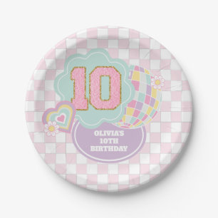 Varsity-preppy-pastell-fleck 10. Geburtstag Pappteller