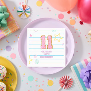 Varsity preppy pastellpflaster notebook 11. Geburt Serviette