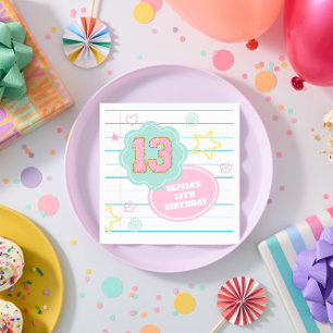Varsity preppy pastellpflaster notebook 13. Geburt Serviette