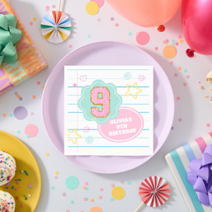 Varsity preppy pastellpflaster notebook 9. Geburts Serviette