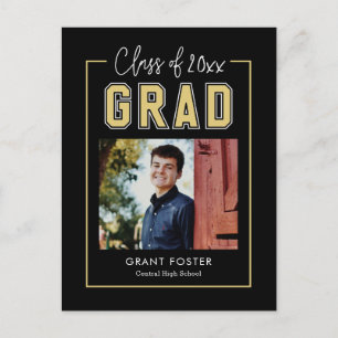 Varsity Pride Editable Color Abschluss Postcard Postkarte