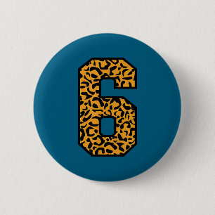 Varsity Six passende Nummer Team Sport Leopard 6 Button