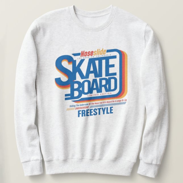 Varsity skateboard text lettering sweatshirt (Design vorne)