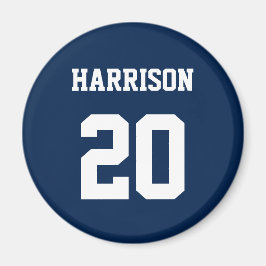 Varsity sports marine blue white individuelle Name Magnet