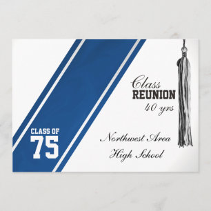Varsity Stripe Blue Class-Wiedersehen Einladung