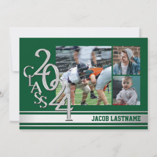 Varsity Stripe Tri Foto Graduate Einladung