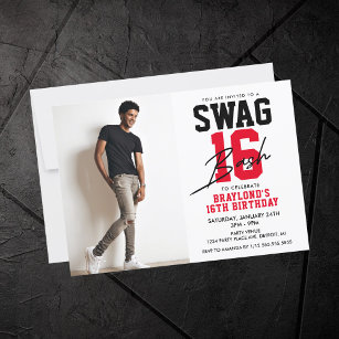 Varsity Style Swag 16 Geburtstag Einladung