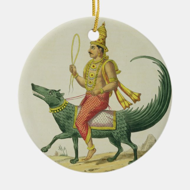 Varuna, Gott der Ozeane, graviert von Charles Eti Keramikornament (Vorne)