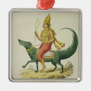 Varuna, Gott der Ozeane, graviert von Charles Eti Silbernes Ornament