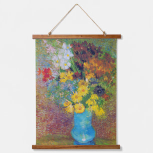 Vas mit Margeriten und Anemonen, Van Gogh Wandteppich Mit Holzrahmen